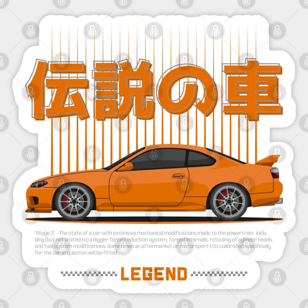 Tuner Orange Silvia S15 JDM Sticker by GoldenTuners